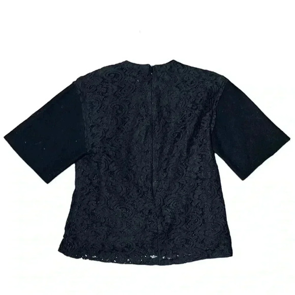 Playment X Khos Lace Overlay Embellished Black Blouse Size See Measurements - Picture 2 of 7